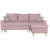 Image de LOUNGITUDE - Canapé d'angle scandinave réversible Convertible avec Coffre en Tissu Vieux Rose