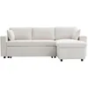 Image de LOUNGITUDE - Canapé d'angle réversible Convertible en Tissu bouclettes avec Coffre - 3 Places