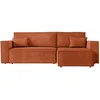 Image de LOUNGITUDE - Canapé d'angle Convertible réversible avec Coffre en Velours côtelé Terracotta