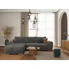 Image de LOUNGITUDE - Cassandra - Canapé d'angle - Convertible - 3 Places - Coffre - en Tissu - Gris - Angle Gauche - L270cm