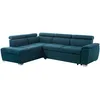 Image de LOUNGITUDE - Canapé d'angle Convertible en Tissu Bleu - Angle Gauche