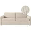 Image de LOUNGITUDE - Agathe - Canapé Convertible - Express - 3 Places - Véritable Matelas - en Velours côtelé - 140x190 - Beige