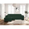 Image de LOUNGITUDE - CARIBI - Canapé d'angle Convertible avec Coffre en Tissu bouclettes Vert