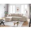 Image de LOUNGITUDE Canapé d'angle réversible Convertible Oslo avec Coffre et 2 poufs en Velours côtelé