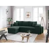 Image de LOUNGITUDE Canapé d'angle réversible Convertible Oslo avec Coffre et 2 poufs en Velours côtelé