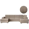 Image de LOUNGITUDE Canapé panoramique Paola Convertible avec 2 coffres en Velours côtelé