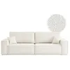 Image de LOUNGITUDE Canapé Droit 3 Places Farah Convertible en Tissu Bouclette