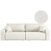 Image de LOUNGITUDE Canapé Droit 3 Places ALYA Convertible en Tissu Bouclette