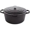 Image de Cocotte légère ronde en fonte d'aluminium 28 cm 6,7 L coloris noir Mathon