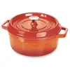Image de Cocotte en fonte ronde 28 cm 5,6 L coloris orange Mathon