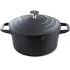 Image de Cocotte légère ronde en fonte d'aluminium 20 cm 2,6 L coloris noir Mathon