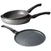 Image de Lot 2 poêles 24 et 28 cm et 1 crêpière 26 cm revêtement Dur comme la pierre Mathon
