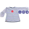 Image de BabyToLove Blouse imperméable Tablier Bavoir bébé | Garde les vêtements propres | Repas & activités créatives | Blue Stripes