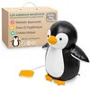 Image de Little Big Friends Jouet Musical bébé | Peluche Musicale à Tirette Douce et Lavable | Compagnon sensoriel pour bébé et Tout-Petit | Cadeau Naissance ou baptême | Martin Le Pingouin