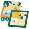 Image de Little Big Friends Tapis de jeu patchwork bébé | Tapis réversible sensoriel pour bébé | Tapis de sol pour motricité et développement | Jungle