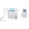 Image de ALCATEL XL785 Combo - DECT - Téléphone Fixe Filaire + Combiné sans Fil - Larges Touches - Répondeur - Audio-Boost - Sonneries Fortes - Compatible Aides Auditives - Blocage des Appels- Blanc