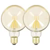 Image de Xanlite - Lot de 2 Ampoules Filament LED ST64 Edison Ambrées - Design Rétro et Élégant - 806 Lumens - Équivalence 60W - 1800K - Blanc Chaud - Culot E27