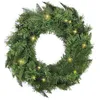 Image de KOZII - Couronne de Noël Lumineuse Multicolore - 25 LED SMD 3000K Blanc Chaud - 8 Modes, 15000H - IP44, Eclairage Extérieur - Effet Naturel - PVC - Ø 45 x 7 cm