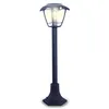 Image de Xanlite Borne Solaire LED Rétro Noire avec Détecteur de Mouvement, IP44, 400 Lumens, 3000K Blanc Chaud, Autonomie 33h   Balise Solaire Décorative pour Allée ou Terrasse