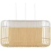 Image de Forestier Bamboo oval XL Suspension blanche/naturelle