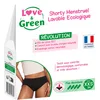 Image de Love & Green - Shorty Menstruel Lavable Taille XXS (34) - Gestion quotidienne de l'incontinence - Absorption optimale 8h - Confort et féminité - Coton, dentelle élégante