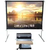 Image de KIMEX - Ecran de Projection - Transportable - fourni avec Flight Case - Dimensions Image 2,44x1,37m - Format 16:9 - Toile Projection Arrière - 046-2015K