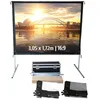 Image de KIMEX - Ecran de Projection - Transportable - fourni avec Flight Case - Dimensions Image 3,05x1,72m - Format 16:9 - Toile Projection Avant + Toile Projection Arrière - 046-3016K