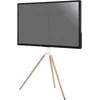Image de KIMEX - Support sur Pied TV - Design chevalet scandinave - pour écran 45-65 Pouces - Pivotant - Trepied - VESA Max 600x400 mm - Couleur Blanc/Hêtre - 030-4064