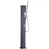 Image de Formidra - Douche Solaire Jolly Go 20L - DS-JG141NO - Douche Solaire Extérieure en Aluminium avec Douchette Amovible, Mitigeur et Rince Pieds - Compacte et Élégante - Anthracite - 24x26x120cm