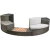 Image de Mobilier pour Spa Octopus 165 Semi-Rigide - 5 Modules avec Double Étagère, Habillage Bloc-Moteur, Marche-Pied, Banc et Étagère Basse - PVC et Bois Composite - Noir - SP-MOB165C-M5 - N NETSPA