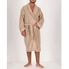 Image de Soft by Perle de Coton - Peignoir Homme en coton et velours taupe M