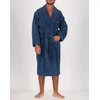 Image de Soft by Perle de Coton - Peignoir Homme en coton et velours bleu jean M