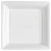 Image de 12 Assiettes carrées en Plastique Blanc 23.5 cm
