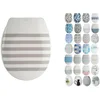 Image de MSV - Abattant WC Thermo Dur - Charnières PS - Frein de Chute - Design Original - pour Enfants et Familles - Facile à Installer - Résistant et Hygiénique - SEAUVILLE - Gris & Blanc