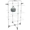 Image de MSV - Étendoir Tour 3 Niveaux Large - Acier Blanc avec Panier - Capacité Séchage 30M - Dimensions 70x60x137cm - Robuste et Polyvalent - pour Vêtements - Économie d'Espace