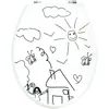 Image de MSV 140765" abattant WC MDF Jardin d'enfant, INOX, Blanc Imprimé 3 Faces
