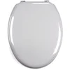 Image de MSV - Abattant WC MDF - Argent Gris - 42.5 x 36.5 x 1.6 cm - Charnières Inox - Fixation Facile - Compatible avec la Plupart des WC Standard