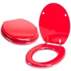 Image de MSV - Abattant WC MDF Rouge - Charnières INOX - Frein de Chute - 38 x 7 x 48 cm - Design Original - pour Enfants et Familles - Facile à Installer - Résistant et Hygiénique