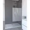 Image de Paroi de Douche 80x200cm - Verre Trempé Dépoli 8mm - Profilé Chrome - FREEDOM 2 FROSTED