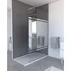 Image de Paroi de Douche avec Bande Miroir 120x200cm - Verre 8mm - Profilé Chrome - FREEDOM 2 MIRROR