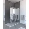 Image de Paroi de Douche avec Bande Miroir 140x200cm - Verre 8mm - Profilé Chrome - FREEDOM 2 MIRROR