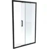 Image de Porte de douche coulissante 120x200 cm - Verre transparent - Profilé Noir - CRUSH