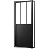 Image de Paroi porte de douche a porte pivotante type atelier - 80x200cm - PROFILE NOIR MAT - verre 5mm