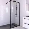 Image de Paroi de Douche 90x200 cm - Cadre et Bras Aluminium NOIR MAT - DARK CONTOURING