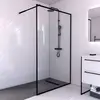 Image de Paroi de douche à l'italienne noir Galedo Dark Edge transparent l.120 x H.200 cm