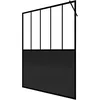 Image de Paroi de douche 140x200 cm type Verriere - Verre trempe et Structure aluminium noir mat