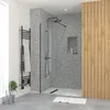 Image de Paroi de Douche 70x195 cm en Verre Trempé 5 mm - Finition Noire - DARK ELEMENTARY