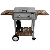 Image de PLANCHAELEC - Pack Plancha Electrique LUX 600-2400W - Chariot Elysée + Accessoires - Inox - 2 Thermostats Réglables - Made In France - L60 X P45 X H20 cm