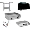 Image de PLANCHAELEC - Pack Complet Plancha Electrique NEO E530-2400W - Chariot + Accessoires - Inox - Thermostat Réglable - 8 Personnes - Made In France - L53 X P43 X H18 cm