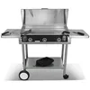 Image de PLANCHAELEC - Pack Plancha Electrique LUX 830 - Chariot Monceau + Accessoires - Inox - Finitions Carbon - 3 Thermostats Réglables - Made In France - L83 X P45 X H20 cm